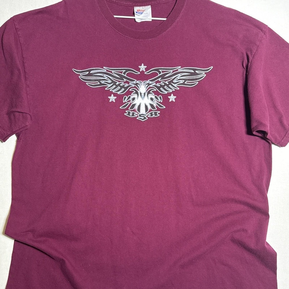 Hanes Heavyweight 100% Pre-Shrunk Cotton Y2K style tribal "USA" graphic tee 2XL